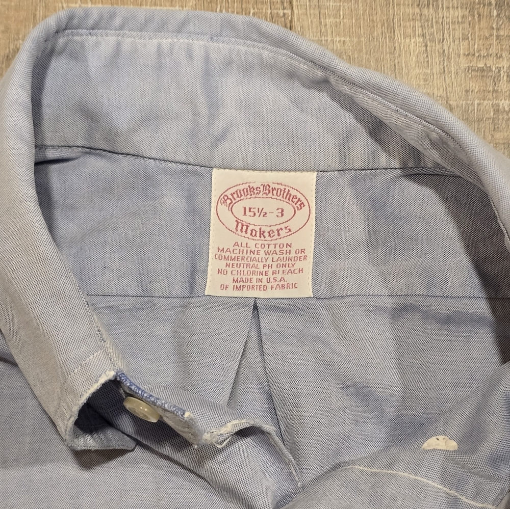 Brooks Brothers Men's Blue Button-Up Shirt - Picture 2 of 4